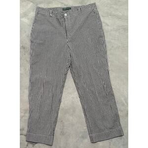 Lauren Active Ralph Lauren Womens Gingham Pants Black White Size 12 Straight Leg